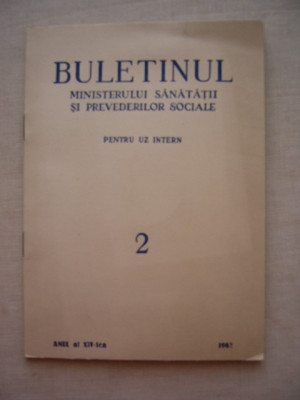 myh 36s - Buletinul Ministerului Sanatatii - 1962 - piesa de colectie foto