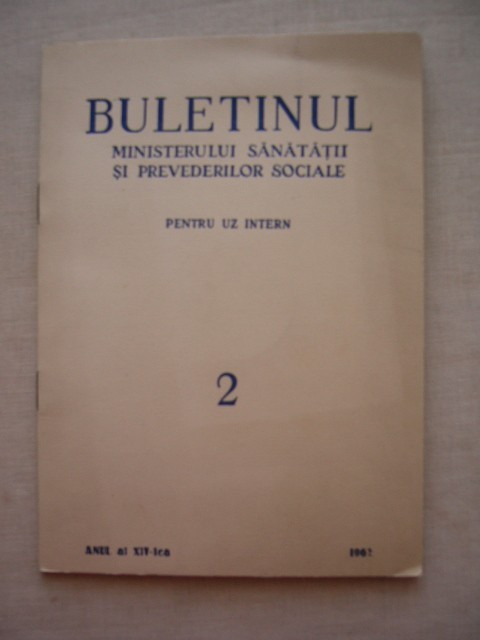 myh 36s - Buletinul Ministerului Sanatatii - 1962 - piesa de colectie