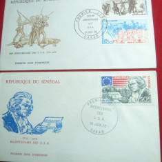 2 Plicuri FDC Bicentenarul SUA 1976 Senegal