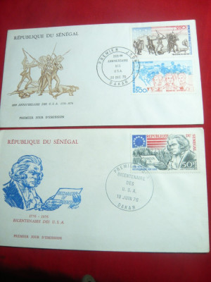 2 Plicuri FDC Bicentenarul SUA 1976 Senegal foto