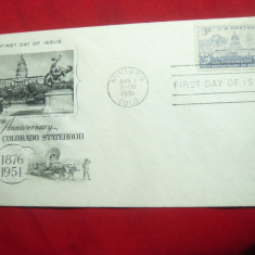Plic FDC SUA - 75 Ani Colorado Statehood 1951 SUA