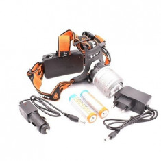 Lanterna de Cap T6 Lumina Dublu Cu 2 Acumulatori Cree 50000 Bl-2199 AR foto