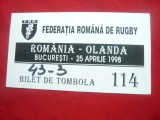 Bilet Tombola nr.114 la Meci Rugby 1998 Romania-Olanda