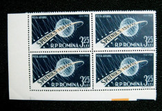 Sputnic, serie neuzata in bl .de 4, MNH, L.P. 460, 1958 foto