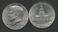 SUA - STATELE UNITE 1/2 - HALF DOLLAR ( 50 CENTI ) KENNEDY 1976 , ARGINT - UNC foto