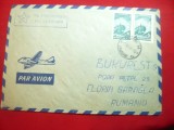 Plic Par Avion Bulgaria cu Antet Esperanto ,francat cu 2x5st 1964