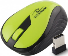 Mouse Optic Wireless Titanum, Culoare Negru/Verde foto