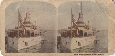 Foto stereo ,vasul Battleship,Indiana . foto