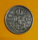 SV * Romania 100 LEI 1936 Regele Carol II XF+, Nichel