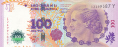 Bancnota Argentina 100 Pesos (2015) - P358b UNC ( Eva Peron - serie Y ) foto