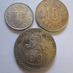 Lot 3 monede colectie:Suriname,Islanda,Cipru