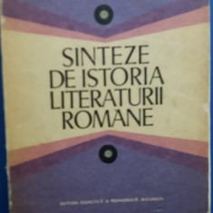 myh 26s - SINTEZE DE ISTORIA LITERATURII ROMANE - SANDA RADIAN - VENERA DOGARU