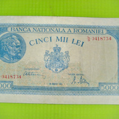 A-Bancnota Romania 5000 lei 1943. Circulate, 2 stare buna, 1 mai uzata.