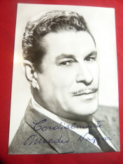 Ilustrata- Fotografie -Amedeo Nazzari- Actor Italian cu autograf original foto