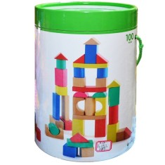 Cuburi constructii de lemn 100 piese foto