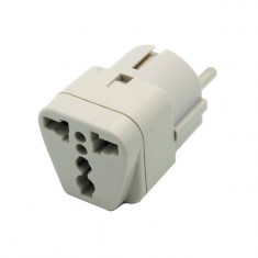 Adaptor Priza UK (Anglia) - Europa (Gri) foto