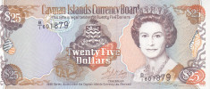 Bancnota Insulele Cayman 25 Dolari 1996 - P19 UNC ( valoare catalog $135! ) foto