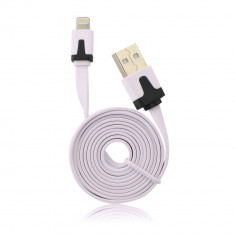 Cablu Date &amp;amp; Incarcare Plat APPLE Lightning (Roz Pal) foto