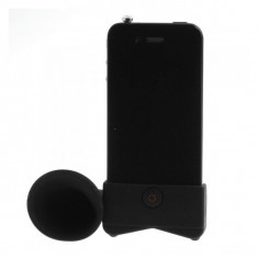 Amplificator audio pentru iPhone 4 si 4S cu suport de silicon foto