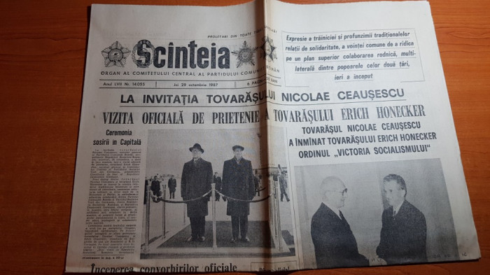 ziarul scanteia 29 octombrie 1987-cuvantarea lui ceausescu