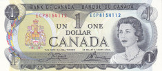 Bancnota Canada 1 Dolar 1973 - P85c UNC foto