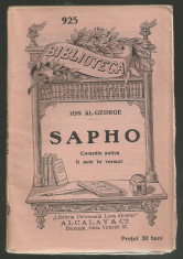 Ion Al-George / SAPHO - comedie antica, ed.cca 1910 (Biblioteca pentru Toti) foto