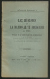 N.Iorga / LES HONGROIS ET LA NATIONALITE ROUMAINE EN 1909 (Memorial Roumain,I)