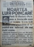 Cumpara ieftin Universul, 15 Oct. 1934, Moartea lui Poincare, fostul presedinte francez