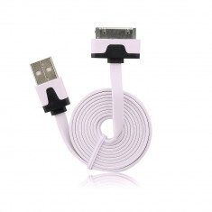 Cablu Date &amp;amp; Incarcare APPLE iPhone 4 (30 Pini) Plat - 1 Metru (Roz Pal) foto