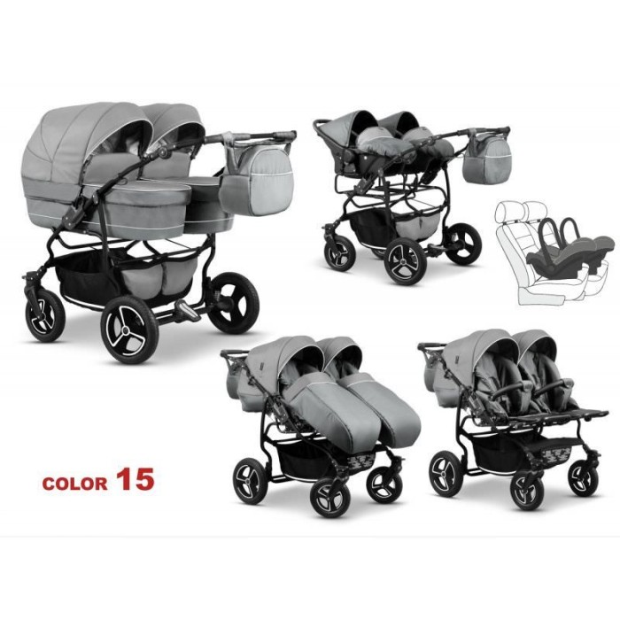 Carucior gemeni 3 in 1 Mikado Twin T-15 Carucior gemeni 3 in 1 Mikado Twin T-15