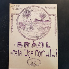 PARTITURA MUZICALA ROMANEASCA-BRAUL-CA LA USA CORTULUI-INCEPUT DE SEC XX foto