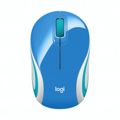 Mouse Logitech M187 , Wireless , Design Mini , 1000 DPI , Albastru foto
