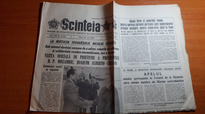 ziarul scanteia 23 mai 1989- vizita presedintelui R.P.mozambic foto