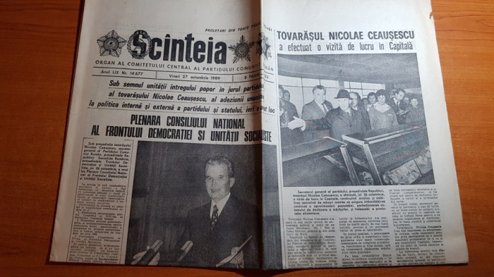 ziarul scanteia 27 octombrie 1989-cuvantarea lui ceausescu