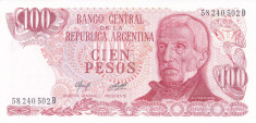 Bancnota Argentina 100 Pesos (1976-78) - P302a UNC ( serie D ) foto