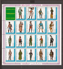 AJMAN UNIFORME MILITARE ( bloc dantelat) MNH foto