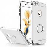 Husa iPhone 6 / 6S Elegance Luxury 3in1 Ring Silver, Protectie Completa, Anti-Zgarieturi, PC