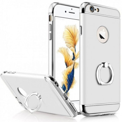 Husa Apple iPhone 6/6S , Elegance Luxury 3in1 Ring Silver foto