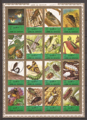 UMM AL QIWAIN FAUNA INSECTE ( bloc dantelat) MNH foto