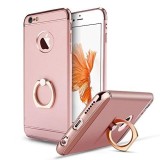 Husa iPhone 7 Plus Elegance Luxury 3in1 Ring Rose Gold, Protectie Anti-soc, PC