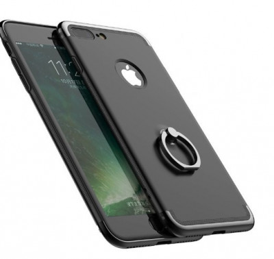 Husa Apple iPhone 7 Plus, Elegance Luxury 3in1 Ring Black foto