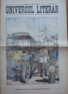 Ziarul Universul Literar , nr. 21 , 1912 , Regele si Regina , cromolitografie foto