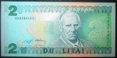 lituania : 2 litai 1993 . UNC ( bancnota necirculata ) foto