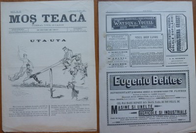 Ziarul Mos Teaca , jurnal tivil si cazon , nr. 227 , 1899 foto