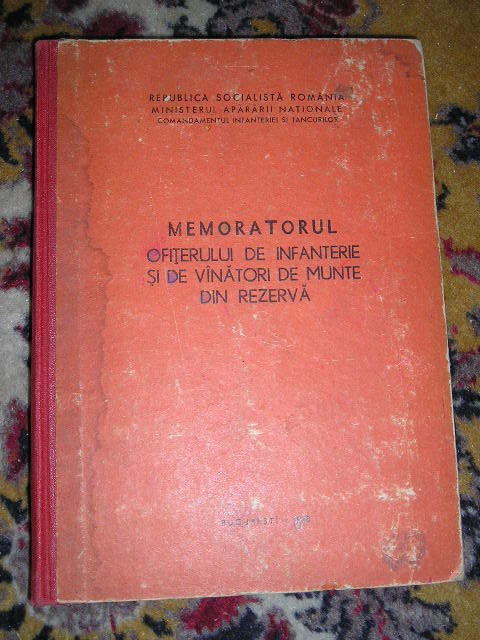 myh 33s - Memoratorul ofiterului de inf si vanatori de munte din rezerva - 1978