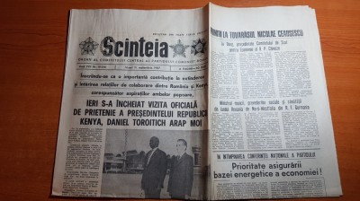 ziarul scanteia 11 septembrie 1987-vizita lui ceausescu la tancabesti,mogosoaia foto