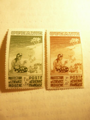 Serie- Oceania- Colonie Franceza 1942 Ajutor copii ,2 val.sarniera foto