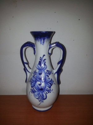 Vaza ceramica handmade Portugal/Portugalia, inaltime 17 cm foto