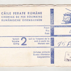 bnk div Bilet CFR 1978 - ruta internationala