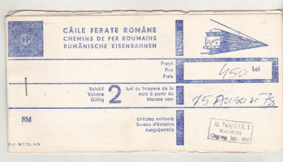 bnk div Bilet CFR 1978 - ruta internationala foto